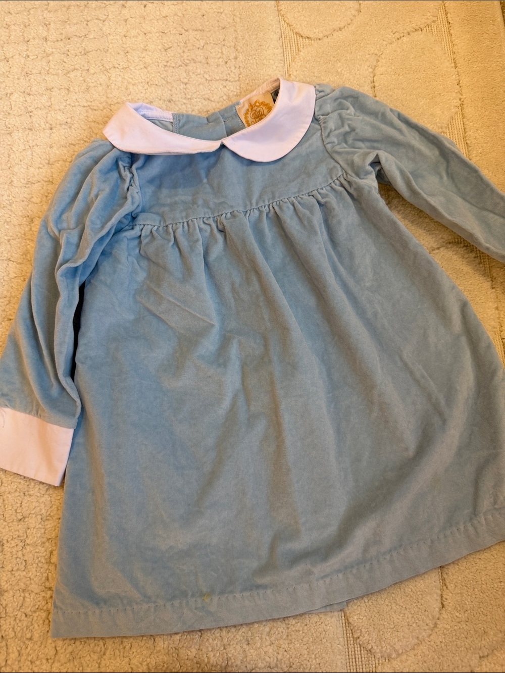 Light Blue Peter Pan Collar Dress with White Trim